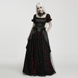 Dead Calm Women's Gothic Ballgown Dress in Black & Red