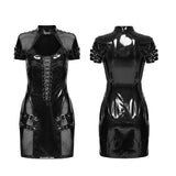 Plague Gothic Patent Leather Corset Dress