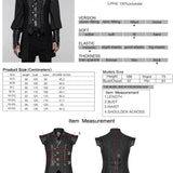 Maelstrom Gothic Brocade PU Faux Leather Trim Waistcoat Men's