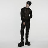 Wolfsbane Men's Gothic Mesh Longsleeve in Black