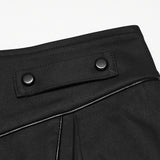 Oleander Men's Gothic Skirt with Decorative  Straps in Black