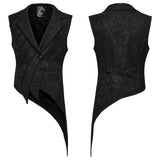 Manderley Men's Gothic Asymmetrical Tailcoat Vest in Black