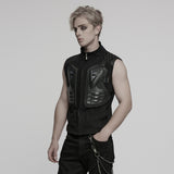 Serpentine Cyberpunk Faux Leather Armor Vest Men's