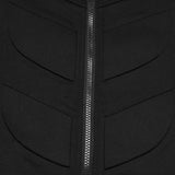 Harrow Men's Gothic Zipped Sleeveless Jacket in Black