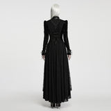 Talisman Women's Gothic Dress with Velvet Fabric in Black