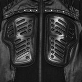 Roderick Men's Dark Military Armor Punk Coat in Black