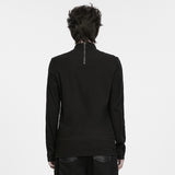Sloe Men's Punk Longsleeve T-shirt in Black