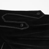 Hawthorn Men's Gothic Velvet Lace-Up Shirt in Black