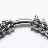 Angitia Gothic Vertebrae Bone Silver Choker Necklace Men's