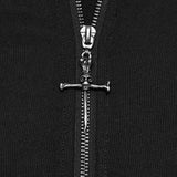 Voyelles Men's Gothic Knit coat with Studded in Black