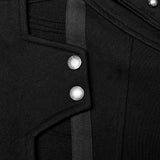 Erebor Gothic Wool Harness Buckle Black Coat Men's
