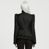 Belladonna Women's Gothic Coat with Metal Buckles in Black