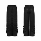 Metzengerstein Men's Punk Wide Leg Trousers in Black