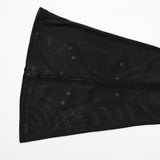 Augure Gothic Sheer Embellished Flared Pants