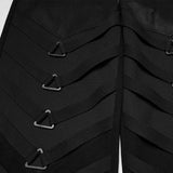Metzengerstein Men's Punk Wide Leg Trousers in Black