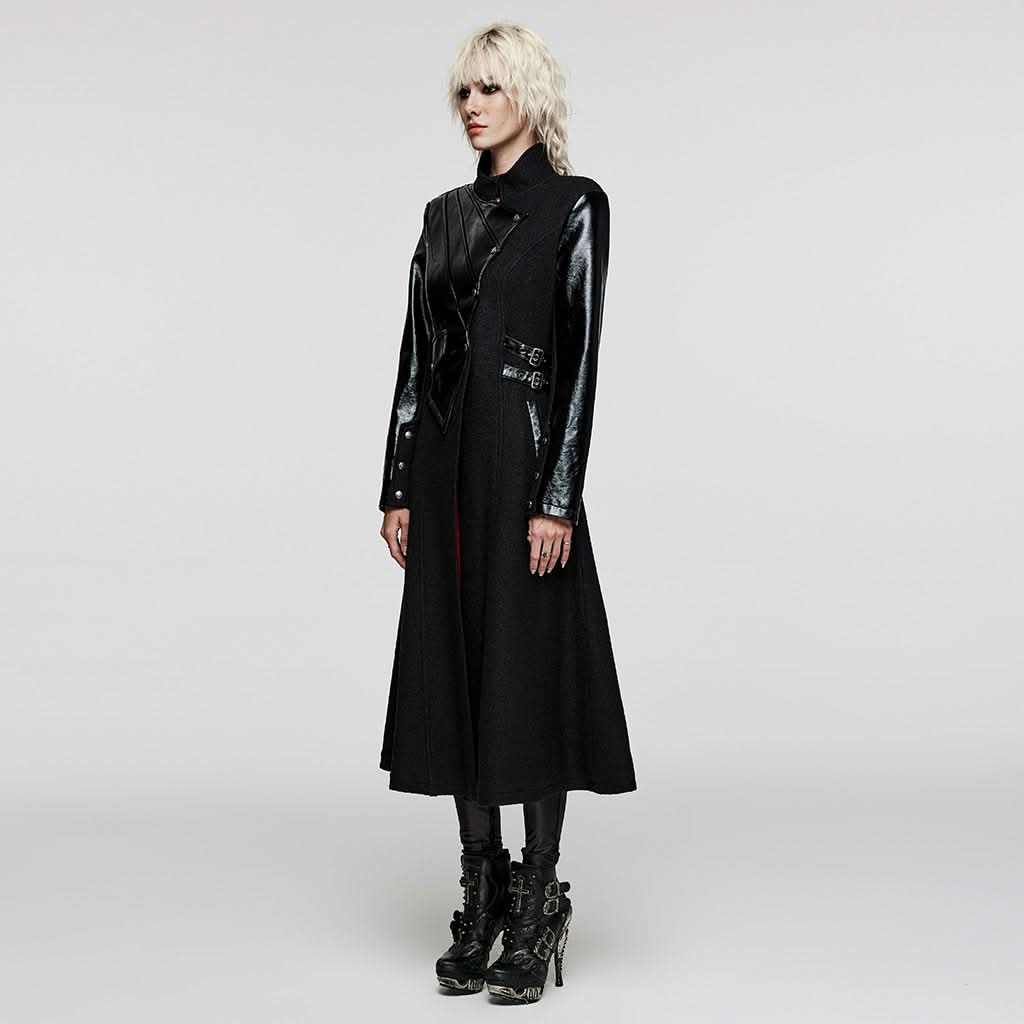 Gotham Glam PU Trench Coat - PunkRave