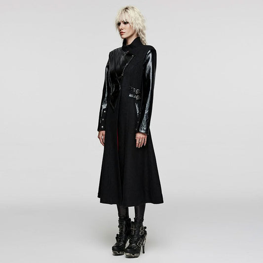 Gotham Glam PU Trench Coat - PunkRave