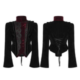 Porphyria Women's Gothic Woven coat in Black & Red