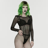 Epitaph Women's Gothic Fishnet Bodysuit in Black