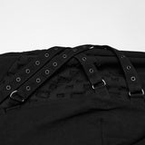 Rowan Men's Punk Decadant Metal Tapered Pants in Black