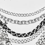 Fomorian Women's Punk Layered Body Chain in Silver