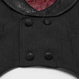 Moroi Men's Gothic Ritual Tale Pointed Hem Waistcoat in Black