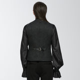 Lugubrious Gothic Jacquard Napoleon Hook Waistcoat Men's