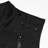 Harrow Men's Gothic Zipped Sleeveless Jacket in Black