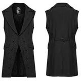 Nemean Men's Gothic Jacquard Long Waistcoat in Black