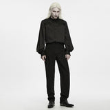 Madder Men's Gothic Ink Ruins Batwing Pleated Trousers in Black
