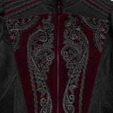 Crow Court Women's Gothic Woollen coat in Black & Red