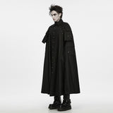 Willis Men's Gothic Military Strap Cloak in Black