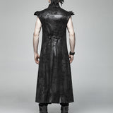 Morrigan Gothic Faux Leather Armor Sleeveless Coat Men's
