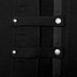 Erebor Gothic Wool Harness Buckle Black Coat Men's