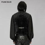 Pathos Gothic Velvet Black Waistcoat Men's