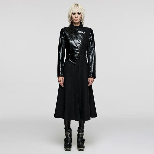 Gotham Glam PU Trench Coat - PunkRave