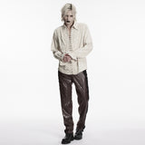 Porphyria Men's Gothic Shirt with Lace-Up Front in White