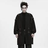 Raven Masque Men's Gothic Knit coat with Metal D-Rings in Black