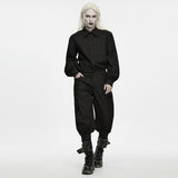 Hospitaller Men's Gothic Shirt with Lace Detail in Black