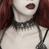 Vesper Cross Lace Choker