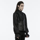 Celestia Gothic Distressed Jacquard Ruffle Shoulder Waistcoat Men's