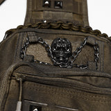 Laudanum Adjustable Punk Backpack in Coffee