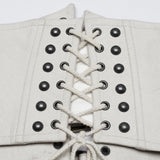 Proserpine Women's Steampunk Studded Underbust Corset in White