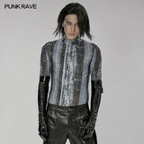 Anakamstra Gothic Patent Faux Leather Gloves Men's
