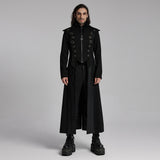 Zodiac Gothic Wool Eyelet Capelet Striped Coat Men's