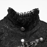 Belladonna Women's Gothic Coat with Metal Buckles in Black