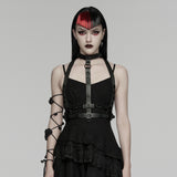 Introit Women's Punk Skeleton Spine Chain Harness in Black