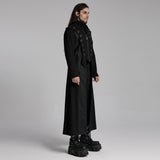Zodiac Gothic Wool Eyelet Capelet Striped Coat Men's
