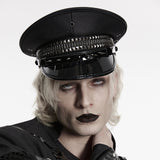 Dead Calm Gothic Military Studded Hat in Black