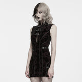 Crimson Elegy Gothic Dress in Black & Red
